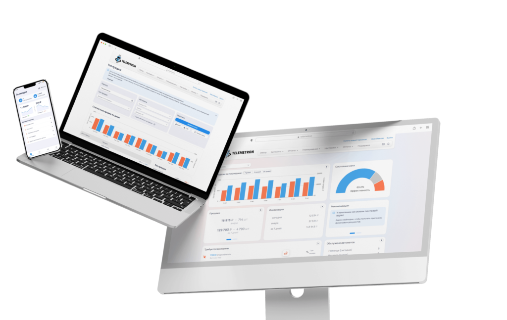 Дашборд Telemetron — личный кабинет с кофемашинами Dr.Coffee